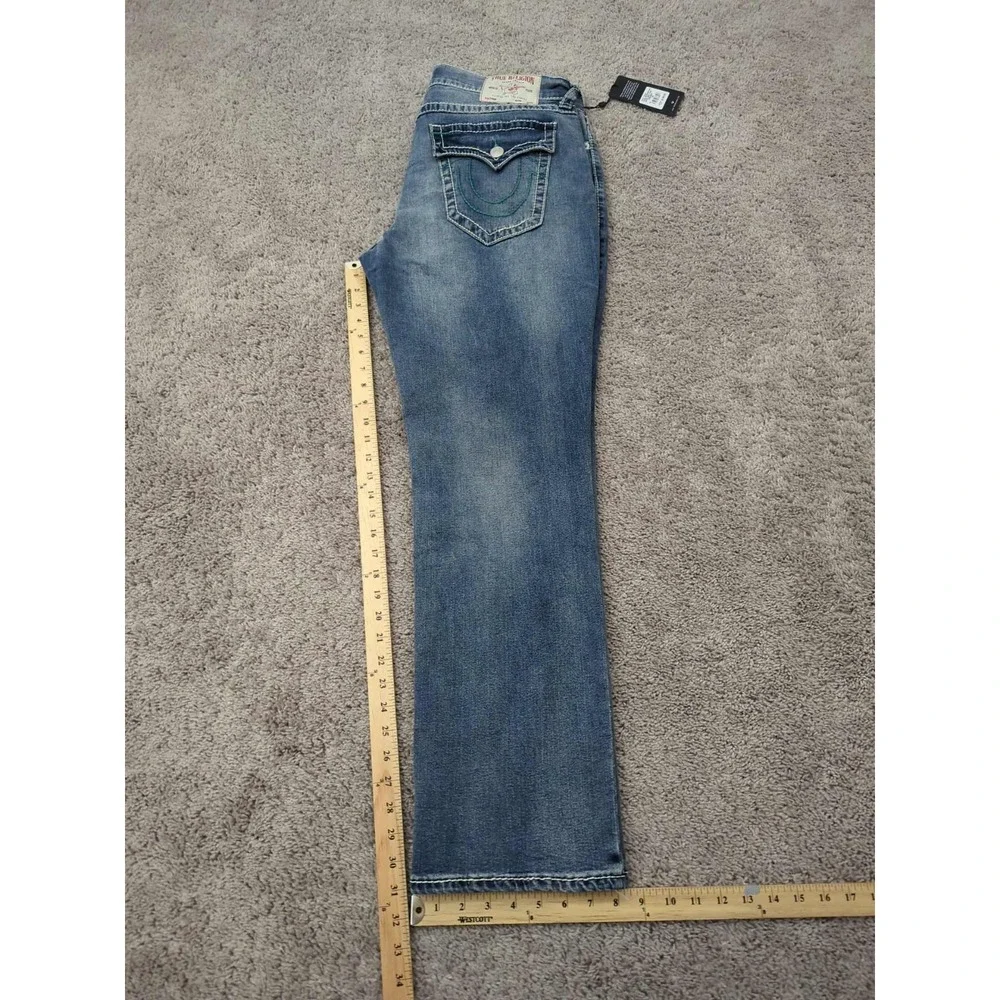 True Religion Jeans Mens 36 Faded Denim Ricky Relaxed Straight Medium Muggy Wash